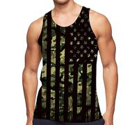 Canotta da uomo canottiera hawaiana gilet estivo casual senza maniche maglietta muscolare leggera vestibilità regolare traspirante stampata spiaggia canotte da uomo, Verde militare, XL
