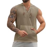 Canotta da uomo classica gilet traspirante senza maniche leggero vestibilità ampia tinta unita atletica sport tattico allenamento palestra canotta da uomo canottiera, cachi, S