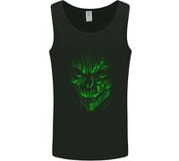 Canotta da uomo con teschio demoniaco diavolo Satana Grim Reaper gotico, Nero , S