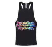 Canotta da Uomo Donna per Palestra Body Building Spiaggia Sportiva Piscina Mare in Cotone Spalla Larga Anche Colori Fluo Personalizzata con Logo Nome Scritte