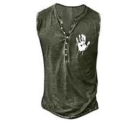 Canotta da uomo estiva vintage senza maniche da spiaggia grafica atletica camicia vacanza 2026 canotte atletiche di base camicia muscolare alla moda button down canottiere canottiere A-Shirt, Grigio