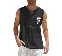 Canotta da uomo gilet da corsa senza maniche vestibilità ampia estate basic top classica tinta unita tinta unita ad asciugatura rapida sport palestra spaghetti strap canotta, Nero , S
