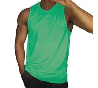 Canotta da uomo leggera in cotone, sottoveste da uomo, per palestra e corsa, senza maniche, tank top traspirante, non opaco, canottiera sportiva, muscle-shirt, ad asciugatura rapida, Verde menta, L