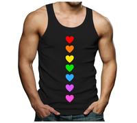 Canotta da uomo Pride Say Gay Rainbow Graphic senza maniche LGBT Pride Month Canottiera da uomo Rainbow Print Shirt Graphic Gay Pride LGBT senza maniche per il tempo libero traspirante, Nero , M