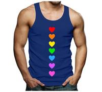 Canotta da uomo Pride Say Gay Rainbow Graphic senza maniche LGBT Pride Month Canottiera da uomo Rainbow Print Shirt Graphic Gay Pride LGBT senza maniche per il tempo libero traspirante, Blu marino, M