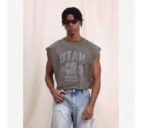 Canotta da uomo senza maniche con grafica vintage della Grand Canyon dello Utah, collo a equipaggio, casual estivo, maglietta casual da muscolo L,M,S,XL,XSGeometrico,LettereTessuto in maglia