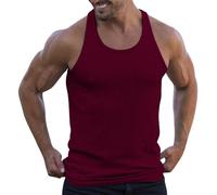 Canotta da uomo senza maniche estiva casual ad asciugatura rapida atletica leggera allenamento corsa palestra canotta uomo, Vino, 4XL
