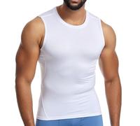 Canotta da uomo senza maniche, estiva, casual, ad asciugatura rapida, atletica, leggera, per allenamento, corsa, palestra, canottiera da uomo, bianco, 3XL