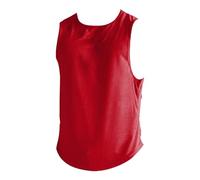 Canotta da uomo, senza maniche, leggera, vestibilità ampia, per l'estate, casual, per lo sport e il lavoro, rosso, M