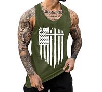 Canotta da uomo Sport senza maniche da corsa Tank Top Muskelshirt Ärmelloser Hoodie Gilet Bodybuilding Canotta Sleeveless T-Shirt Fitness Bodybuilding Retro stampato Solido Top, Verde militare, XXL