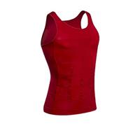 Canotta da uomo tinta unita allenamento muscolare senza maniche leggera vestibilità ampia estiva casual gilet muscolare maglietta per lavoro sportivo canotte taglie forti da uomo, Rosso 1, XL