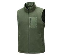Canotta da uomo tinta unita per allenamento muscolare, senza maniche, leggera, vestibilità larga, estiva casual, maglietta per sport, lavoro, sci, Verde militare, L