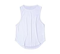 Canotta da uomo tinta unita tinta unita allenamento muscolare senza maniche leggera vestibilità ampia estiva casual gilet muscolare maglietta per lavoro sportivo canottiera da uomo, bianco, XL