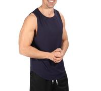 Canotta da uomo tinta unita tinta unita allenamento muscolare senza maniche leggera vestibilità ampia estiva casual gilet per sport lavoro sci canotta, Marina Militare, XXL