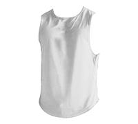 Canotta da uomo tinta unita tinta unita allenamento muscolare senza maniche leggera vestibilità ampia estiva casual gilet muscolare maglietta per sport lavoro canotta da uomo, bianco, L
