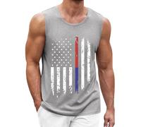 Canotta da uomo traspirante stampata grafica leggera estiva casual vestibilità ampia festa streetwear vacanza classica gilet spaghetti strap canotta, Grigio, S