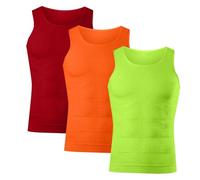 Canotta di Compressione Uomo 3 pezzi Body Jersey Dimagrante Pancia Piatto Invisibile Shirt Dimagrante Shirt Canotta di Compressione per gli Uomini Gilet di Modellazione del Corpo, N., L