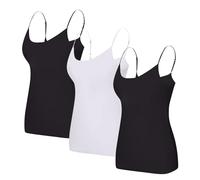 Canotta Donna Cotone con Reggiseno Integrato Comodo Intimo Canotta Traspirante Curvy Slim Fit Estiva Top Jogging Palestra Microfibra Tank Top Tinta Unita Moda Modal Senza Cuciture Canottiera