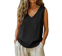 Canotta Donna Cotone Senza Maniche Basic Estivo Casual con Scollo a V Lino Camicette Canotta Maglietta Canotte Elegante Blusa Top Taglie Forti Camicia Comoda e Traspirante Classico Maglietta 2026
