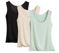 Canotta Donna Estiva Leggera 3 Pezzi Canottiera Senza Maniche Tank Top Girocollo Basic Tops Curvy Slim Fit Canotta Sportiva Fitness Canotte Comoda Taglie Forti Tshirt Elegante
