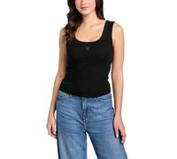 CANOTTA DONNA GUESS triangle patch canotta a costine JetBla NERO 423648