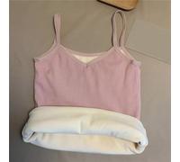 Canotta Donna Invernale Calda e Morbida in Pile(Pink One Size) | Tessuto in pile spesso, per calore superiore, ideale per inverno per freddo, morbidezza incredibile, comfort il giorno