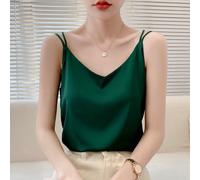 Canotta donna semplice ma elegante in raso rayon con disegno scollo a V femminil
