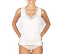 Canotta donna spalla larga e scollo in pizzo, lana e cotone, cotone interno lana esterno Ma.Re. (7/XXL)