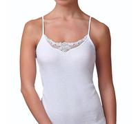 Canotta Donna spalla Stretta Jadea 9000 Inserti in Macramè in Cotone