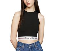 CANOTTA DONNA TOMMY HILFIGER th jeans crop top Black L NERO 408421
