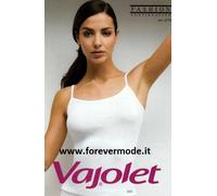 Canotta donna Vajolet in cotone a spalla stretta con profili in cotone art 4775