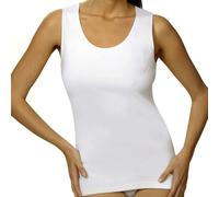 Canotta donna Vajolet spalla larga in cotone felpato con profili raso art 5355