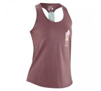 Canotta Donna Wo Gamba Tank Cotone Biologico Taglio Olimpionico Stampa Grafica Prugna XS