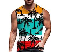 Canotta doppia foderata traspirante grafica stampata leggera estate casual vestibilità ampia streetwear vacanza classico gilet da uomo canotta intimo, Bianco, S