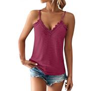 Canotta estiva da donna con bordo in pizzo senza maniche canottiera allentata lunga allenamento canotta comoda cava fuori gilet alla moda casual canotta gilet traspirante con spalline per uscire, Rd1