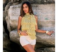 Canotta estiva da donna con stampa a pois e volant, elegante, adatta per vacanze estive, San Valentino, Carnevale, spiaggia, vacanze, nuovi arrivi 2026, adatta per vacanze al mare, appuntamenti, uso c