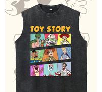 Canotta estiva da uomo in puro cotone con Buzz Lightyear e i suoi amici Disney. Un'ottima scelta come regalo. L,M,S,XL,XXLFumettoTessuto in maglia