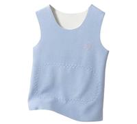 Canotta estiva per bambini Canottiera per ragazze ragazzi senza maniche comoda biancheria intima traspirante tinta unita magliette girocollo morbide top carino moda canotta, Blu, 11-12 Anni