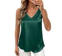 Canotta in Raso Donna Elegante Maglietta Senza Maniche Capo Basic Estivo Casual con Scollo a V Raso Camicette Canotta Maglietta Tops Maglietta Curvy e Confortevole per L'Estate Camicetta alla Moda