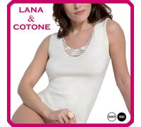Canotta Intima donna in LANA e COTONE canottiera spalla larga termica invernale