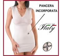 Canotta intima donna termica contenitiva in lana con pancera canottiera panciera
