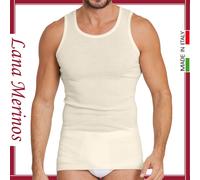 Canotta Intima Uomo Spalla Larga Misto LANA MERINOS Canottiera Termica invernale