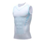 Canotta Modellante for Uomo Versione Tessuto Ice-Silk for Uomo for Creare Un Corpo Perfetto Magliette di Controllo della Pancia per Corsa(White1,S)