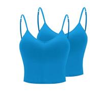 Canotta Palestra Donna con Reggiseno Integrato Morbido Sportiva Canotta Slim Fit Aderente Comodo Curvy Top Moda Palestra Tinta Unita Canottiera Senza Cuciture Spalline Jogging Microfibra Tank Top