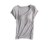 Canotta Palestra Donna con Reggiseno Integrato Sportiva Estiva Canotta Elegante Comodo Aderente Morbido Top Basic Elasticizzato Tinta Unita Canottiera Microfibra Moda Fitness Jogging Tank Top