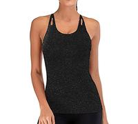 Canotta Palestra Donna Yoga Top Elasticizzato Smanicato Canotta Fitness Allenamento Atletico Girocollo Shirt Palestra Senza Maniche Sport Tank Top Racerback Estivi Maglia Corsa Danza Pilates