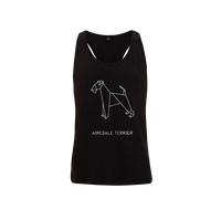 Canotta palestra taglio ampio DONNA ORIGAMI DOG AIREDALE TERRIER cane DSHIRT