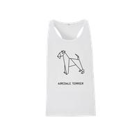 Canotta palestra taglio ampio UOMO ORIGAMI DOG AIREDALE TERRIER cane DSHIRT