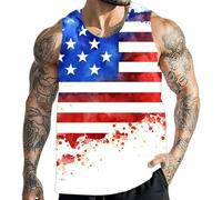 canotta palestra uomo, Canotte da uomo per tutti Vestibilità comoda casual e rilassata con stampa "Independence Day" Perfette per l'estate e l'autunno Opzioni facili da lavare per le persone attive