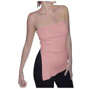 Canotta sexy da donna senza spalline, Colore: rosa., M